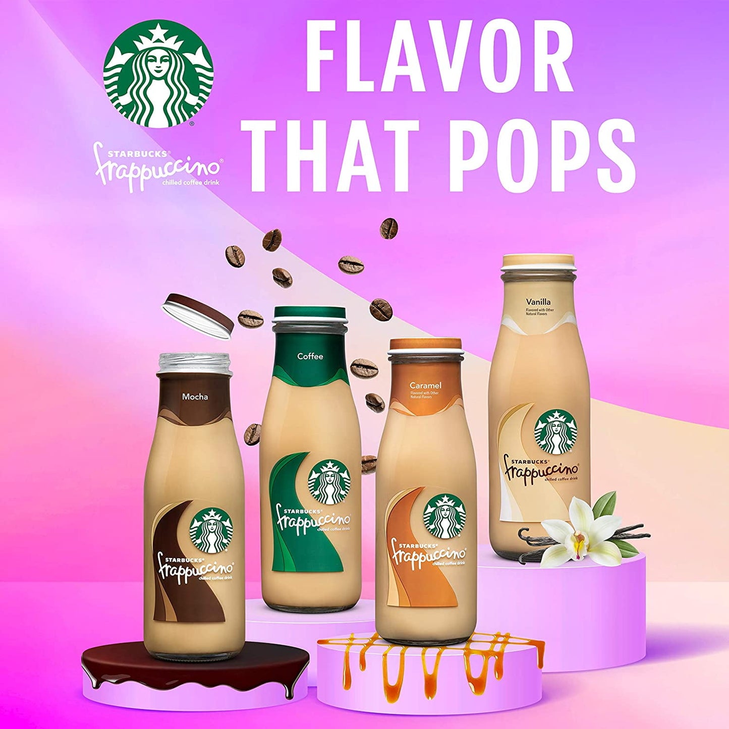 Starbucks: Frappuccino Mocha Iced Coffee Drink, 12 Pack Bottles