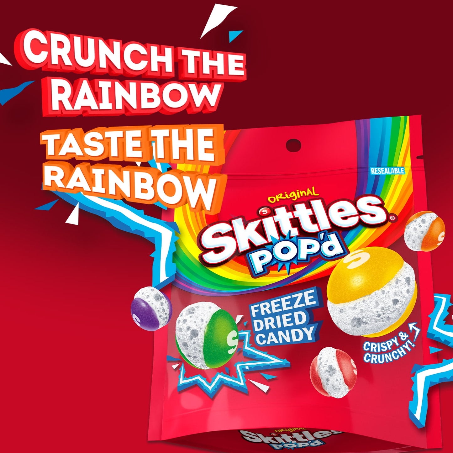 American Candy: SKITTLES POP'D Originals Freeze Dried Candy, 1  Bag