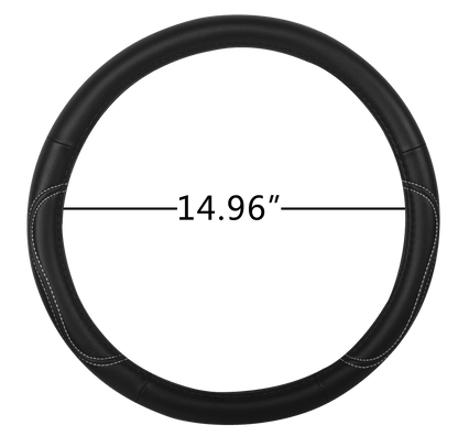 Auto Drive: Steering Wheel Cover - Country Leather Black and White, Universal Fit