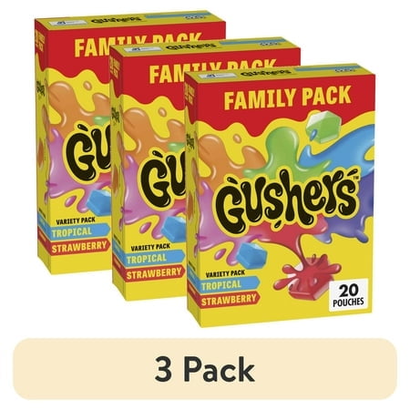 Gushers: Fruit Flavored Snacks, Tropical and Strawberry Flavors, 20 Pack