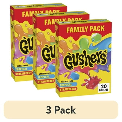 Gushers: Fruit Flavored Snacks, Tropical and Strawberry Flavors, 20 Pack