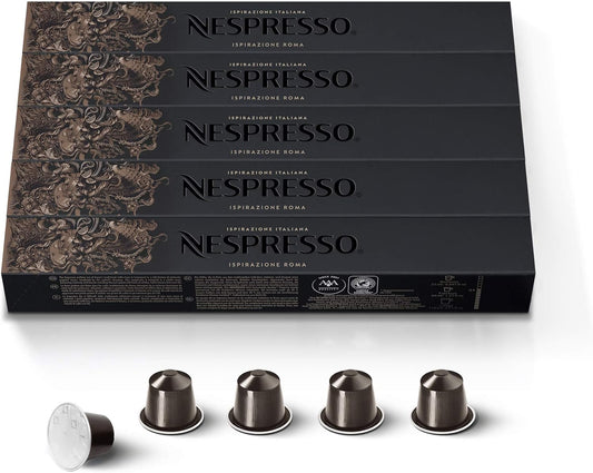 Nespresso: Original Line, Roma Intenso Capsules, Medium Roast Espresso Coffee, 50 Pods