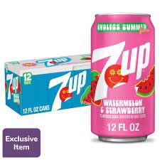 7UP: Watermelon Strawberry Soda Pop, 12 oz., 12 Pack