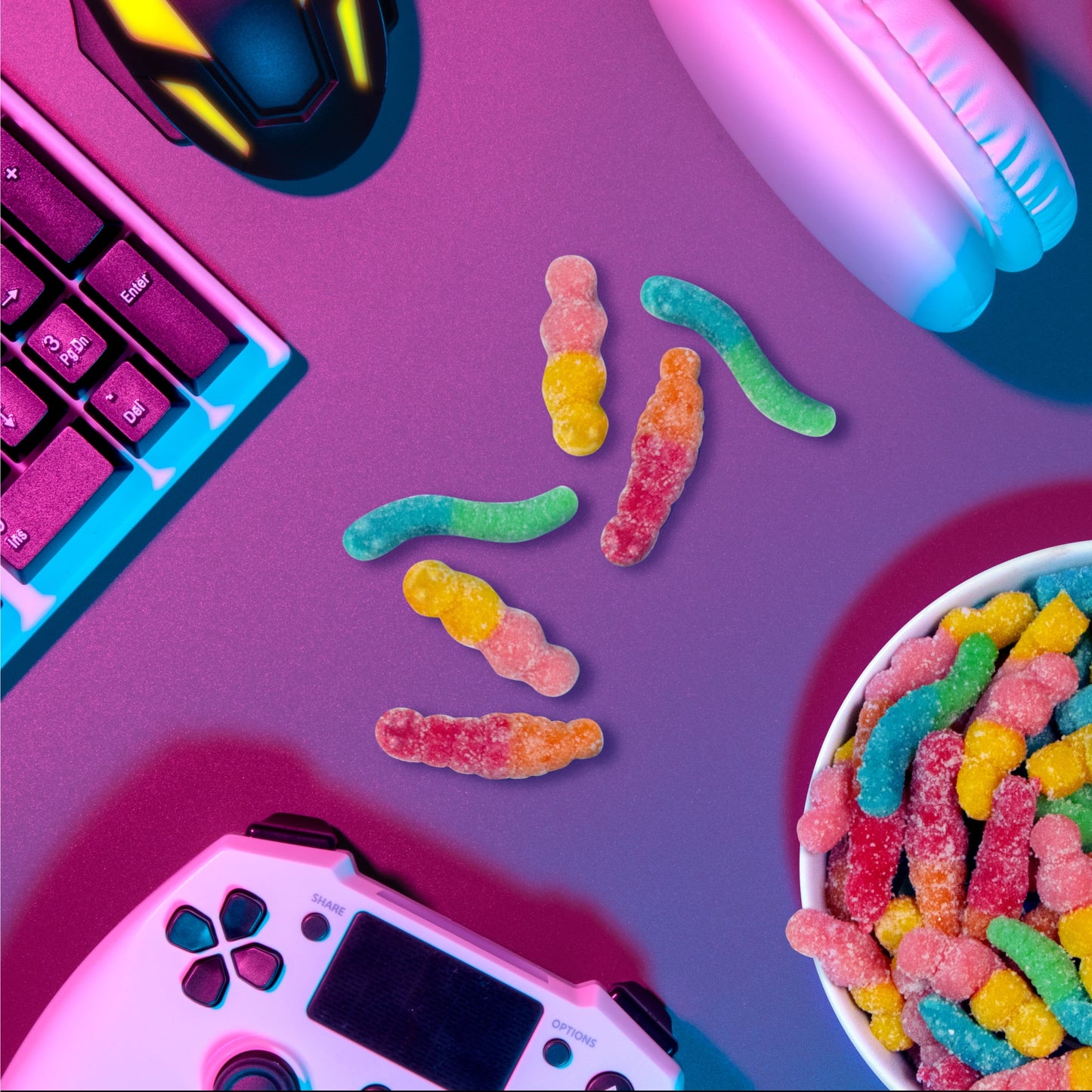 American Candy: Trolli Sour Brite Squad, Gummy Candy, Sour Gummy Worms, 1 Bag