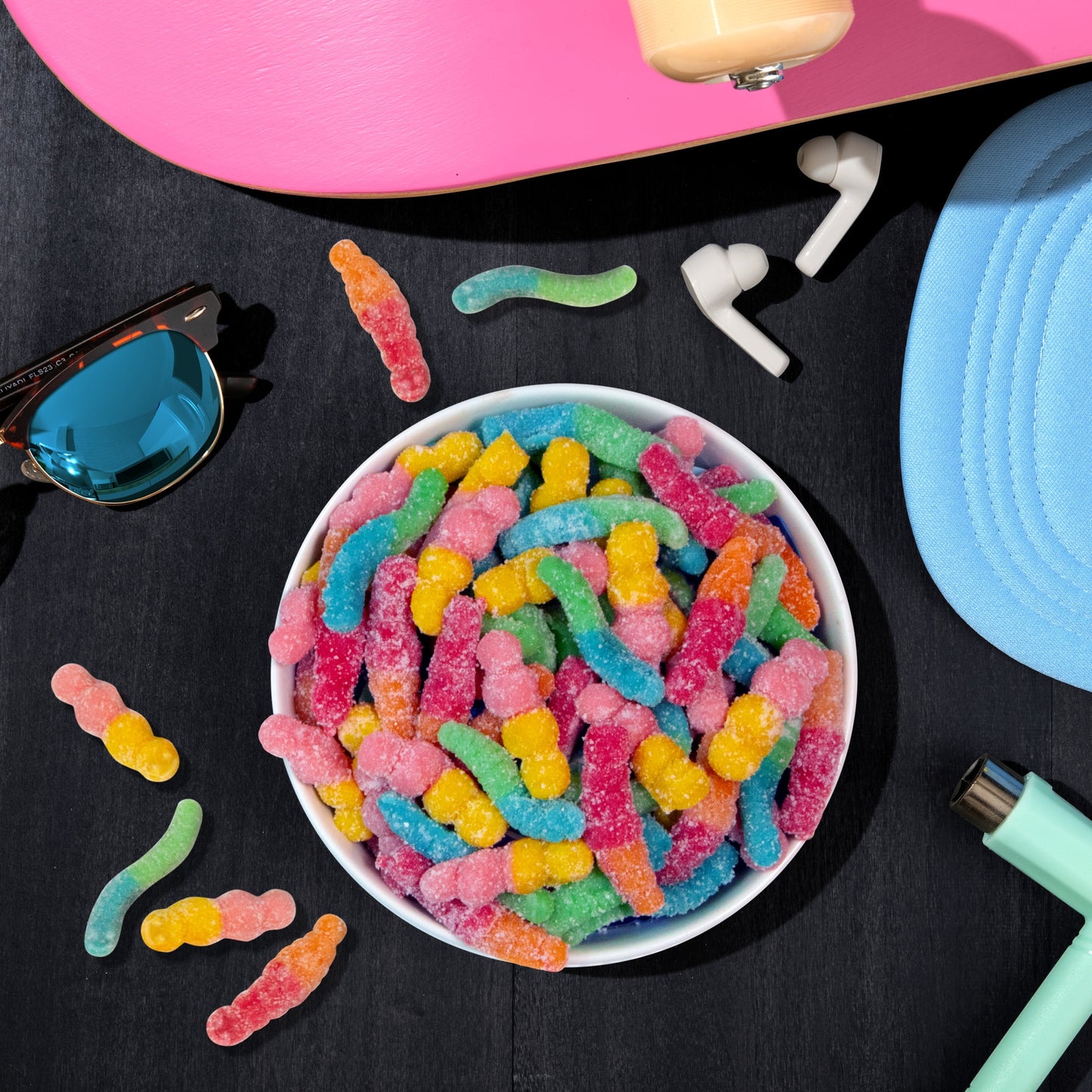 American Candy: Trolli Sour Brite Squad, Gummy Candy, Sour Gummy Worms, 1 Bag