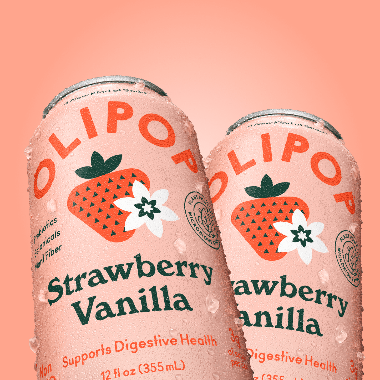 OLIPOP: Strawberry Vanilla Soda, 12 fl oz, 8 Pack Cans