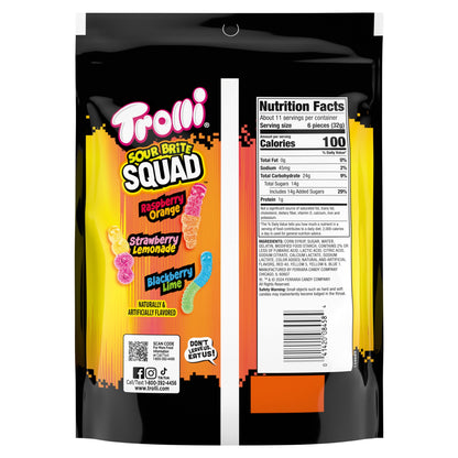 American Candy: Trolli Sour Brite Squad, Gummy Candy, Sour Gummy Worms, 1 Bag