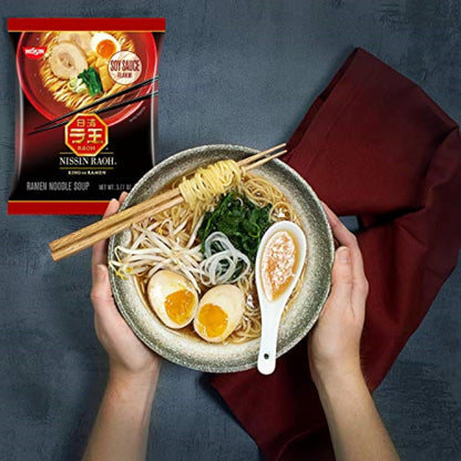 Nissin RAOH: Ramen Noodle Soup, Soy Sauce, 6 Pack