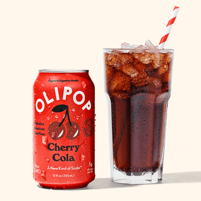 OLIPOP: Cherry Cola Soda, 12 fl oz, 8 Pack Cans