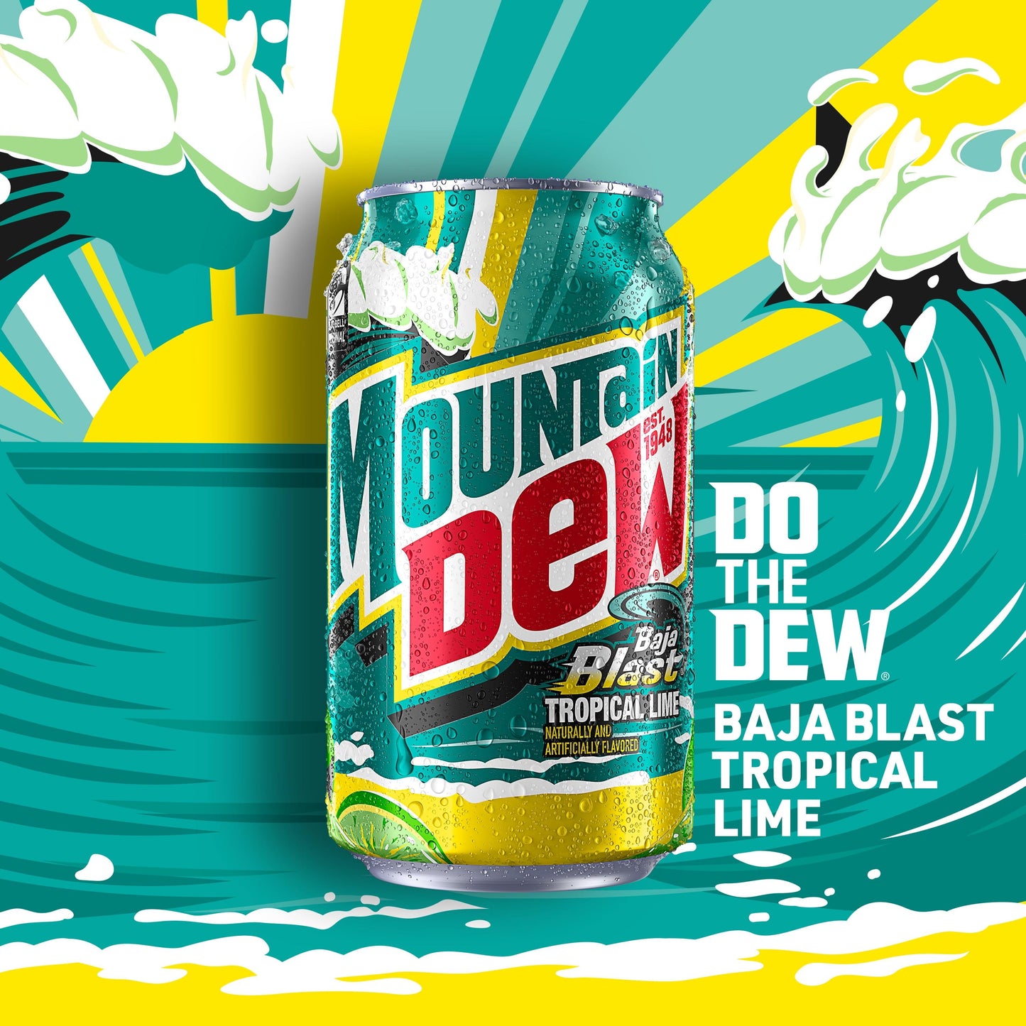 Mountain Dew: Baja Blast Tropical Lime & Citrus, Soda Pop, 12 oz., 12 Pack