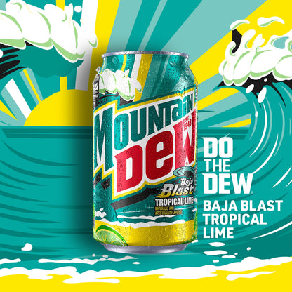 Mountain Dew: Baja Blast Tropical Lime & Citrus, Soda Pop, 12 oz., 12 Pack