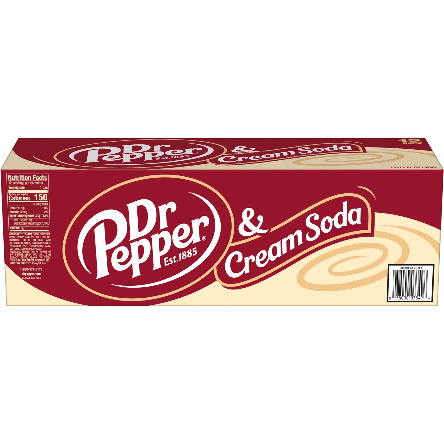 Dr. Pepper: Cream Soda Pop, 12 fl. oz., 12 Pack Cans