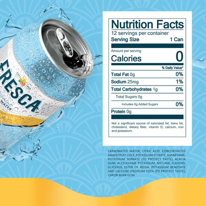 Fresca: Grapefruit Citrus Soda Pop, 12 oz., 12 Pack