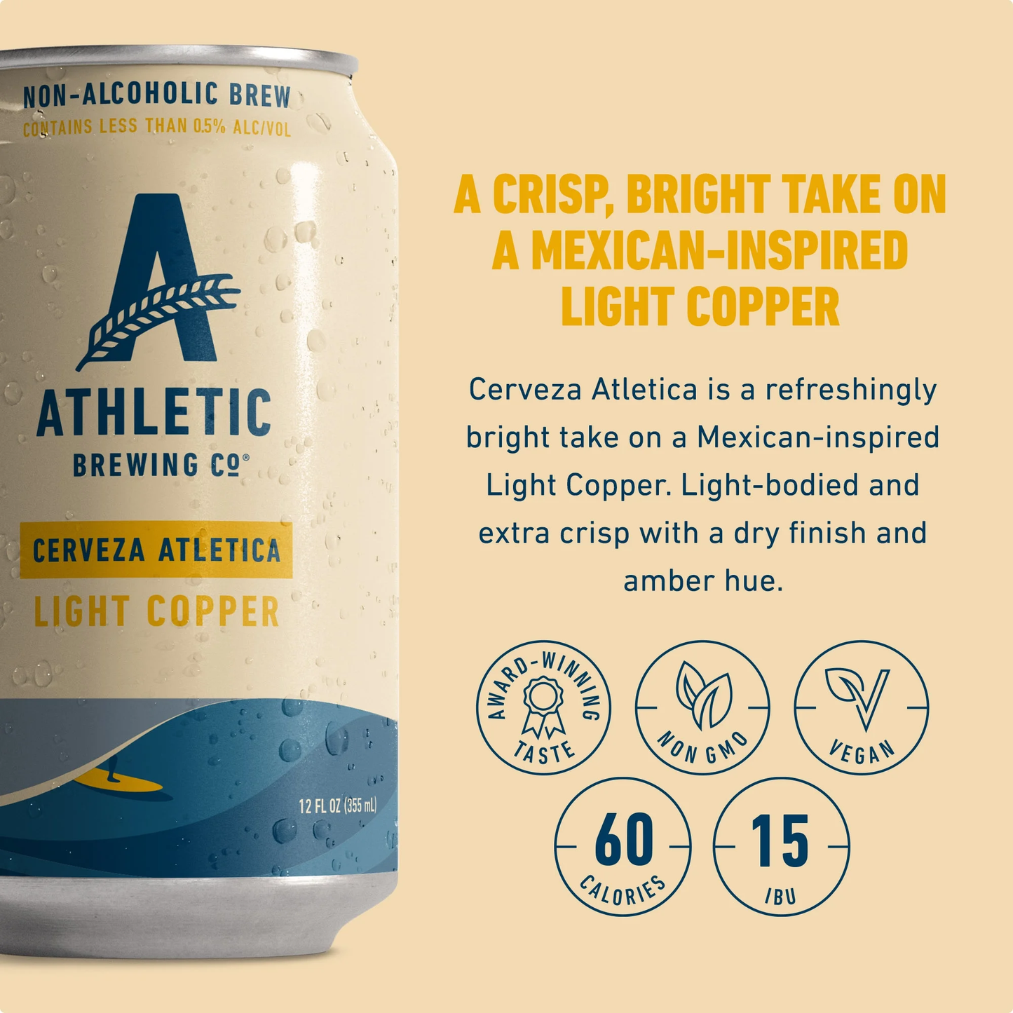 Beer: Athletic Brewing Company: Cerveza Atletica - Craft Non-Alcoholic Beer, 12 Pack Cans