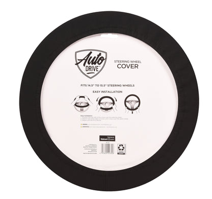 Auto Drive: Steering Wheel Cover - Neoprene Waterproof, Black