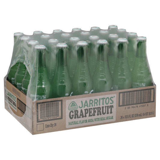 Jarritos Soda: Grapefruit - Glass Bottles, 12.5 fl. oz., 24 pack bottles