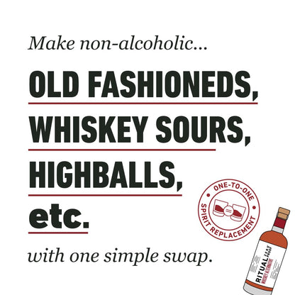 Spirit: RITUAL ZERO PROOF: Whiskey Alternative - Award Winning Non Alcoholic Spirit, 1 Bottle