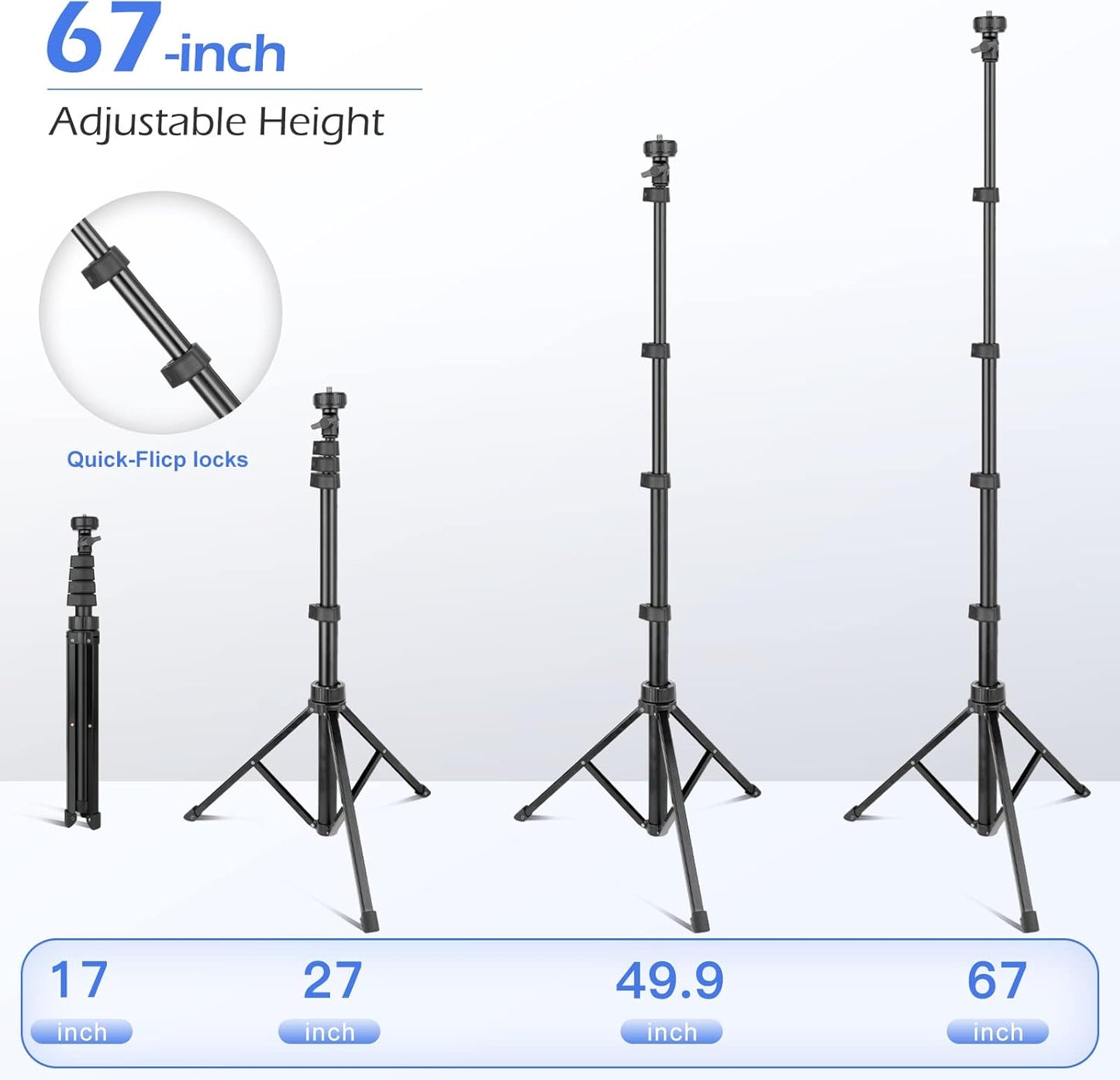 Sensyne: 67" Selfie Stick with Wireless Remote and Tripod, Black