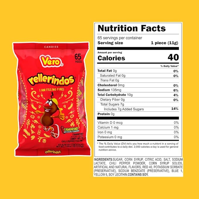 Vero: Rellerindos Tamarind Flavor Hard Candy, 65 Pack