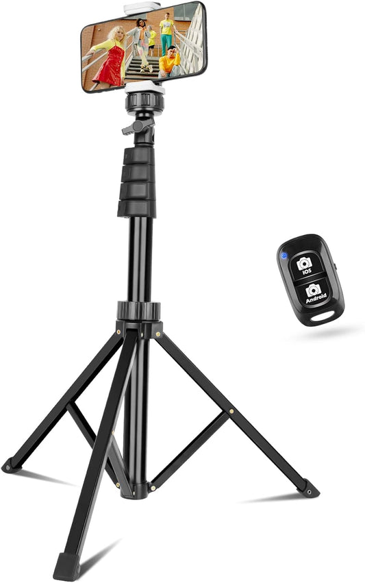 Sensyne: 67" Selfie Stick with Wireless Remote and Tripod, Black