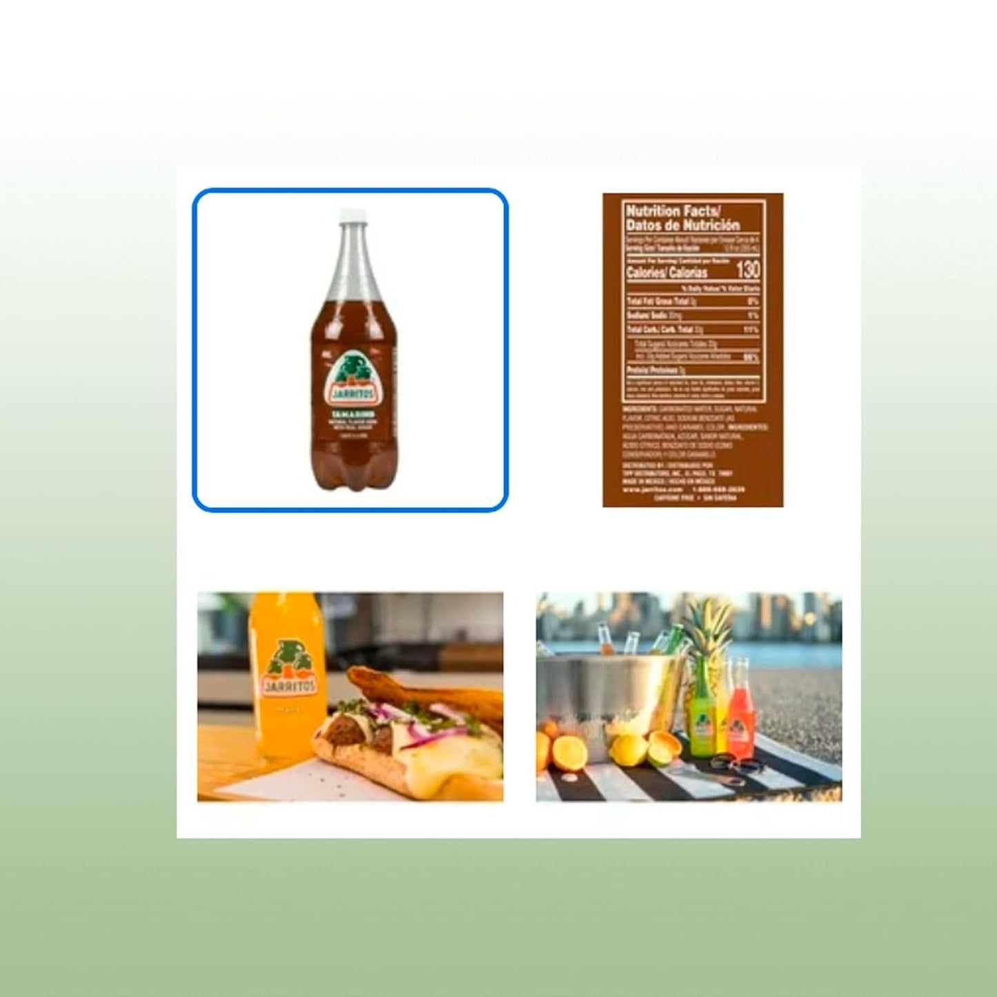 Jarritos Soda: Tamarind - Plastic Bottles 1.5 Liter, 5 pack bottles