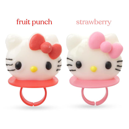 Japanese Candy: Hello Kitty Strawberry and Fruit Punch Lolly Rings, Birthday Party Candy Lollipops, 18 pack
