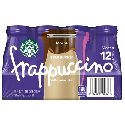 Starbucks: Frappuccino Mocha Iced Coffee Drink, 12 Pack Bottles