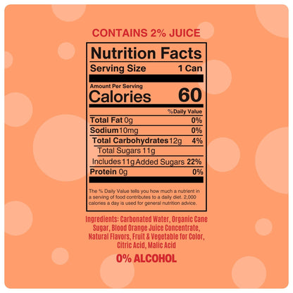 Mingle Mocktails: Blood Orange Elderflower Mimosa Non-Alcoholic, 12 oz., 4 Pack