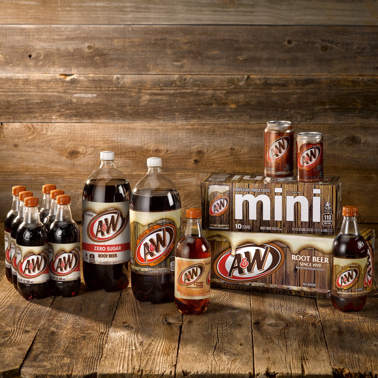A&W: Zero Sugar Root Beer Soda Pop, 12 fl. oz., 12 Pack Cans