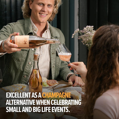 Sparkling Wine: Chateau del ISH: Sparkling Rose, Non-alcoholic Rose Wine, 1 Bottle