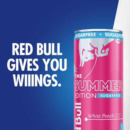 Red Bull: Summer Edition Sugar Free, White Peach Energy Drink, 12 oz., 24 Cans