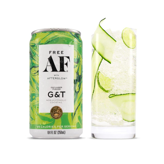 Cocktail: FREE AF: Gin & Tonic - Non Alcoholic Cucumber G&T, Premium Cocktail Mixer, 12 Pack Cans
