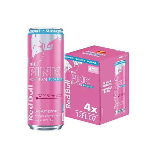 Red Bull: Pink Edition Sugar Free Energy Drink - Wild Berries, 12 fl. oz., 4 pack cans