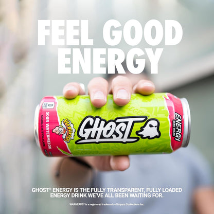 GHOST Energy Drink: Warheads Sour Watermelon, 16 fl. oz. 12 pack cans