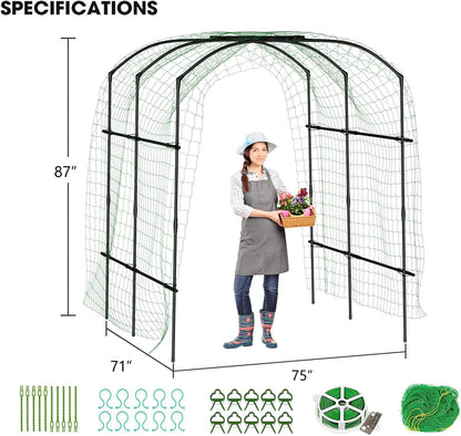 DoCred: Garden Arch Trellis – 87" Adjustable Metal Garden Cover, Green