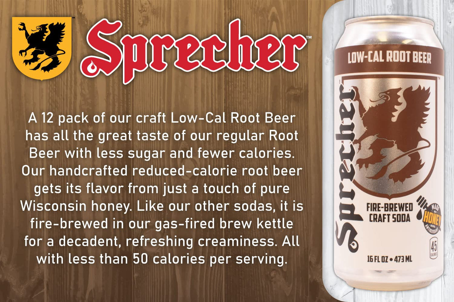 Sprecher Root Beer: Gourmet Low Calorie Craft Root Beer Soda, 16 oz., 12 Pack