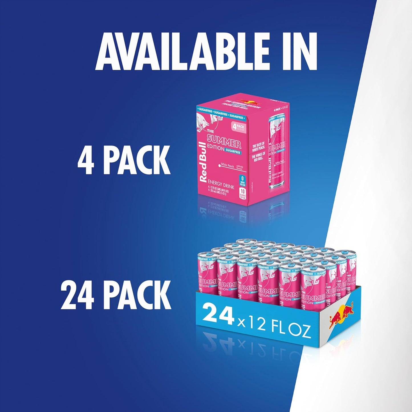 Red Bull: Summer Edition Sugar Free, White Peach Energy Drink, 12 oz., 24 Cans