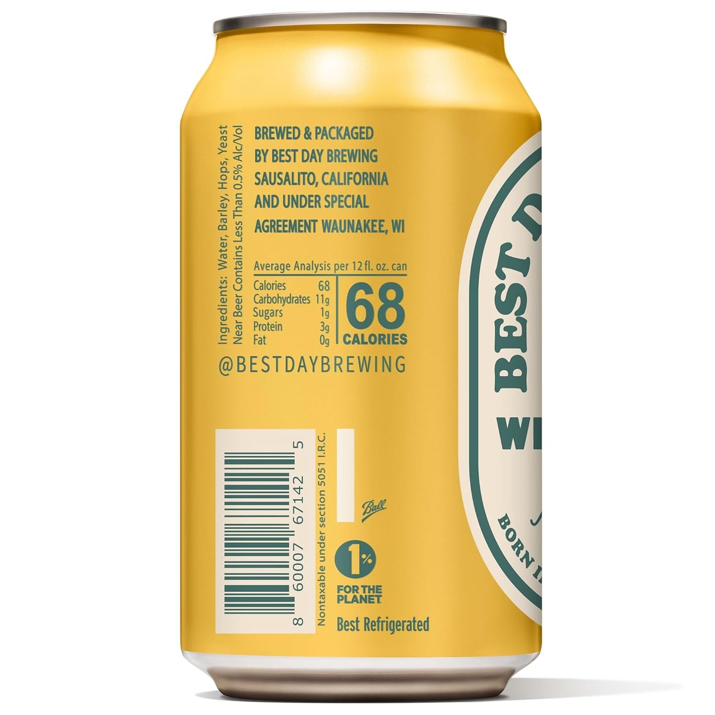 Beer: Best Day Brewing: West Coast IPA - Premium Non-Alcoholic Beer, 12 Pack Beer