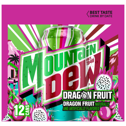 Mountain Dew: Dragon Fruit, 12 oz., 12 Pack