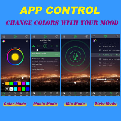 TiokMc: APP Control Car LED Lights - Under Dash Lighting Kit for Cars