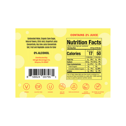 Mingle Mocktails: Pineapple Paloma Non-Alcoholic, 12 oz., 4 Pack