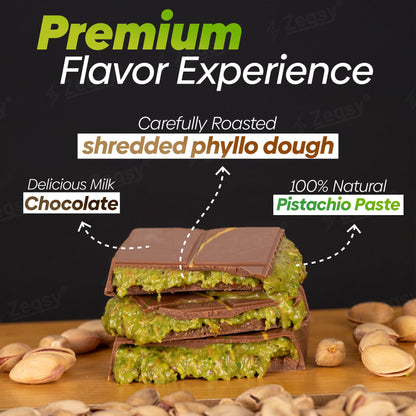 Dubai Candy: Knafeh Dubai Chocolate Pistachio Bar, 1  7.5 oz Bar
