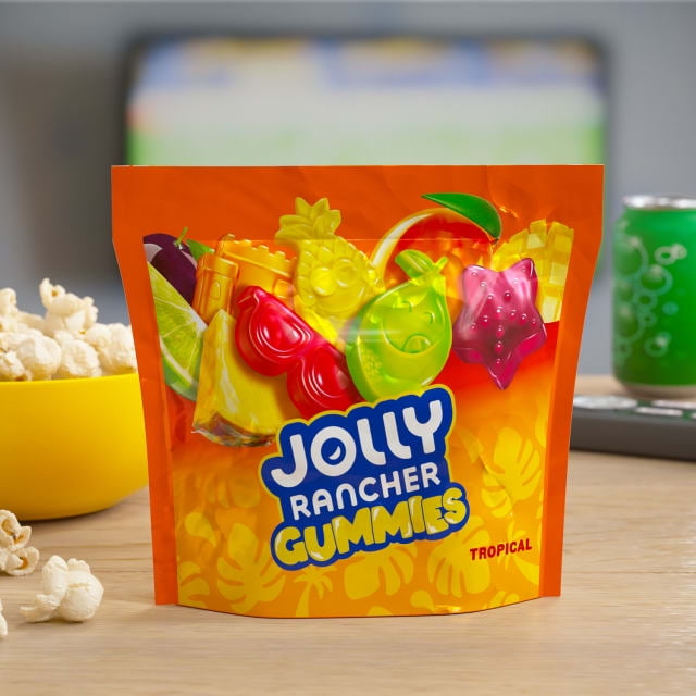 American Candy: JOLLY RANCHER Gummies Tropical Fruit Flavored, 1 Bag