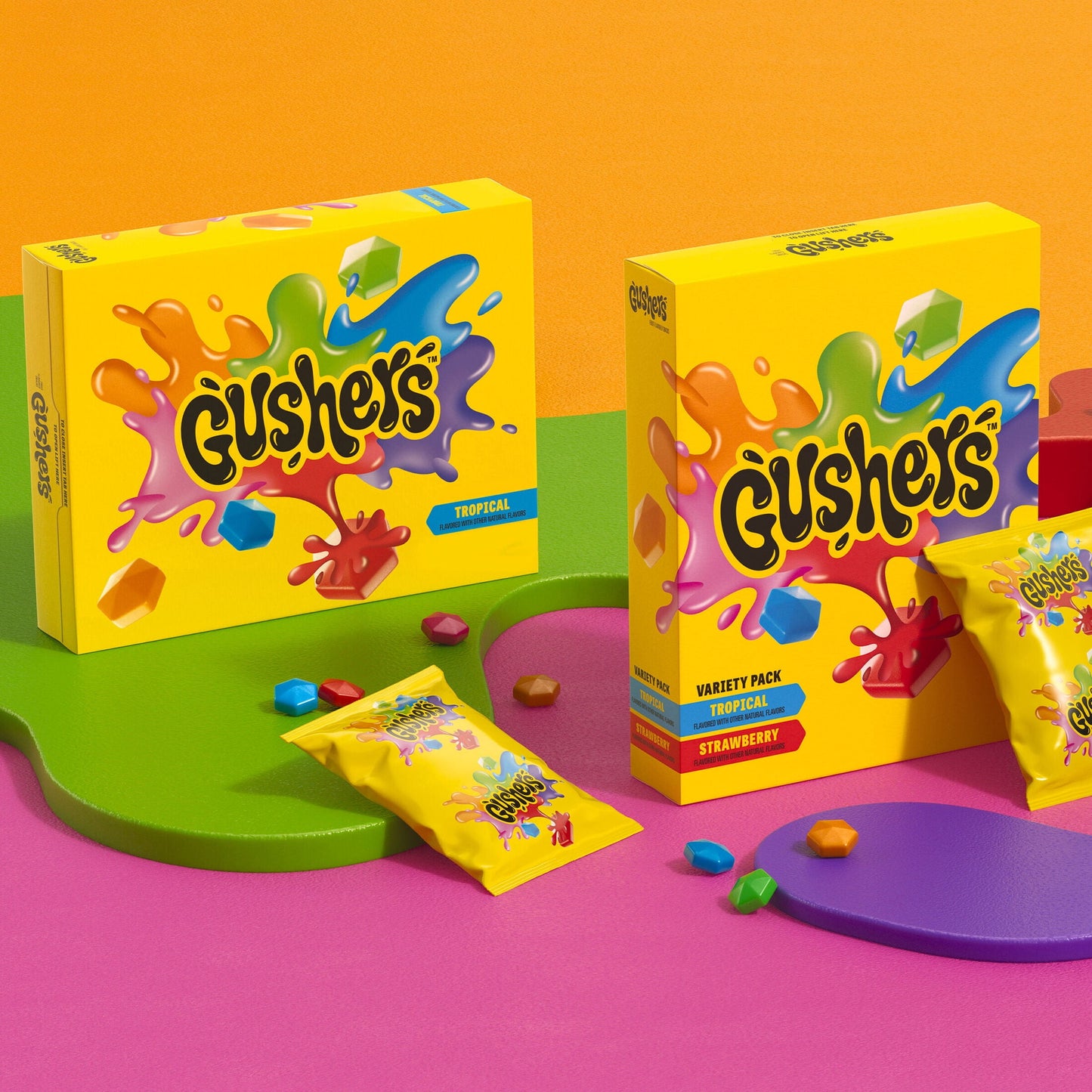 Gushers: Fruit Flavored Snacks, Tropical and Strawberry Flavors, 20 Pack