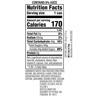 Mountain Dew: Cabo Citrus Baja Blast, 12 Oz., 12 Pack