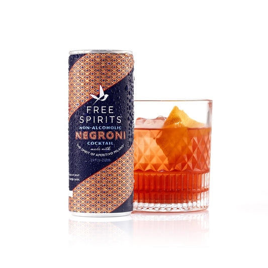 Cocktail: Free Spirits: Negroni - Non-Alcoholic Cocktail, Premium Cocktail Mixer, 4 Pack Cans
