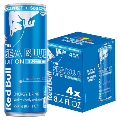Red Bull: Sea Blue Edition, Sugar Free Juneberry Energy Drink, 12 oz., 24 Pack