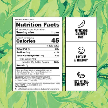 Cocktail: FREE AF: Gin & Tonic - Non Alcoholic Cucumber G&T, Premium Cocktail Mixer, 12 Pack Cans