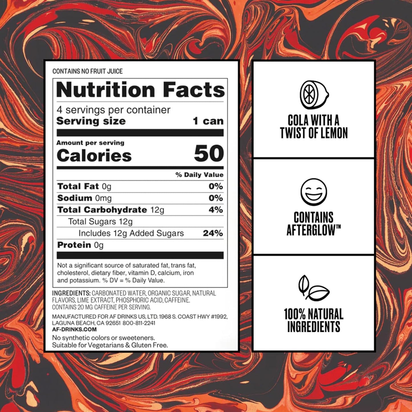 Cocktail: FREE AF: Cuba Libre, Non-Alcoholic Mocktail, 12 Pack