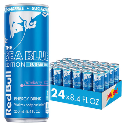 Red Bull: Sea Blue Edition, Sugar Free Juneberry Energy Drink, 12 oz., 24 Pack